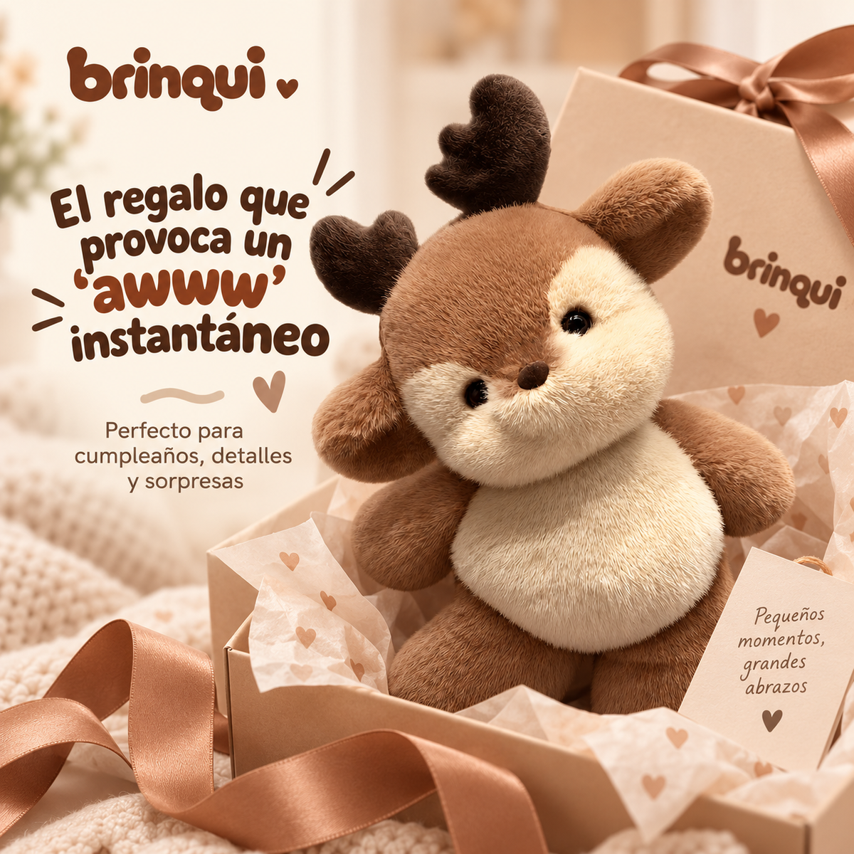 Reno de peluche que corre de verdad