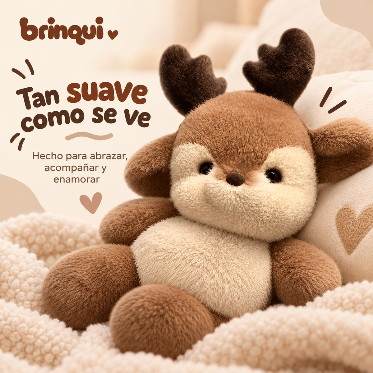 Reno de peluche que corre de verdad