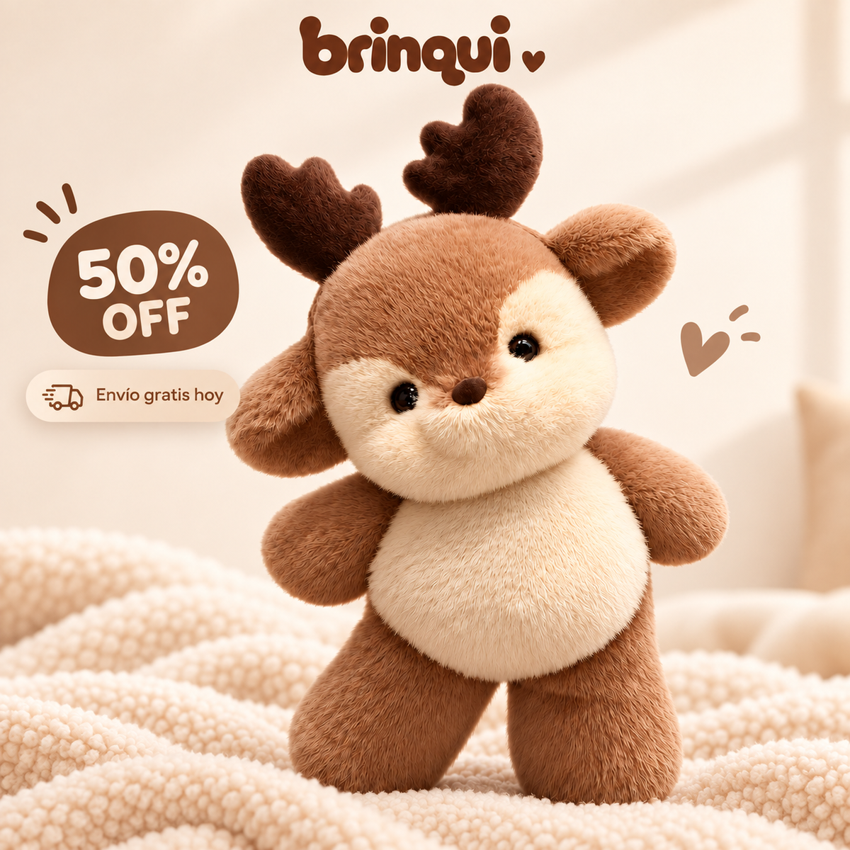 Reno de peluche que corre de verdad